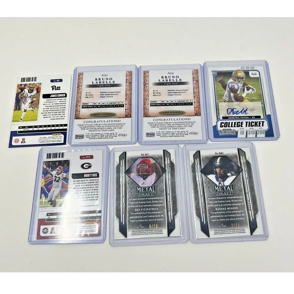 2021 Panini Leaf SAGE Football Rookie Autograph Card Lot‎ James Conner /20 NEW